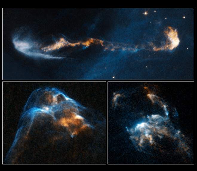 In due decenni il telescopio spaziale ha osservato i getti di gas associati a tre giovani stelle. L'unione delle immagini ha ora prodotto una serie di filmati che in pochi secondi rivelano aspetti mai visti prima.